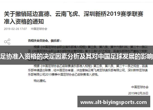 足协准入资格的决定因素分析及其对中国足球发展的影响 足协准入资格的决定因素分析及其对中国足球发展的影响