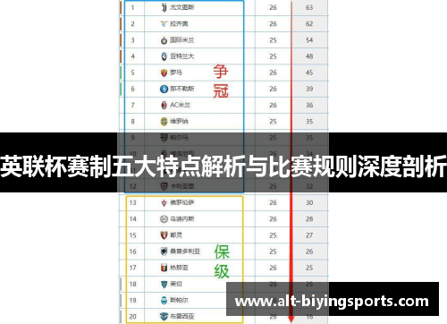 英联杯赛制五大特点解析与比赛规则深度剖析